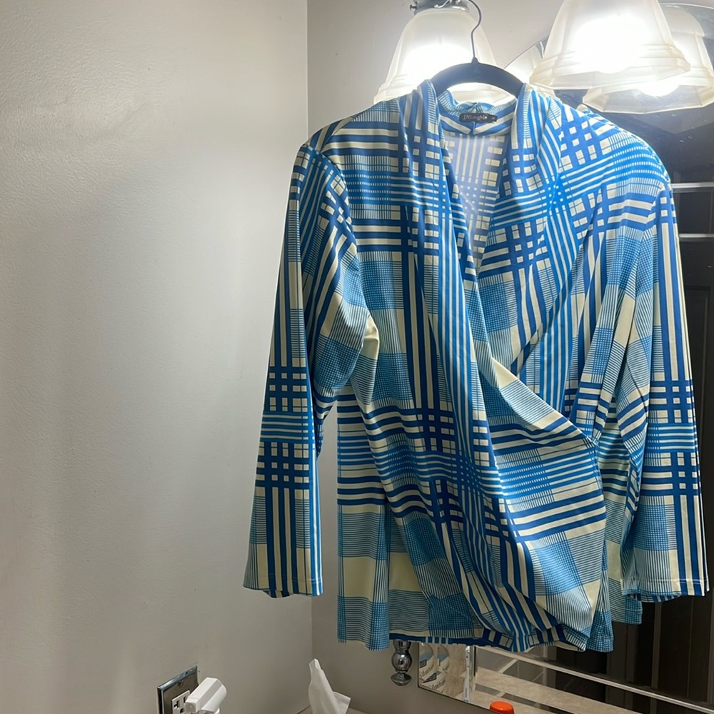 Blue striped / checkered woman’s top
